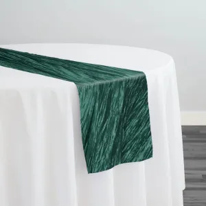 Accordion Taffeta Table Runner in Hunter Green