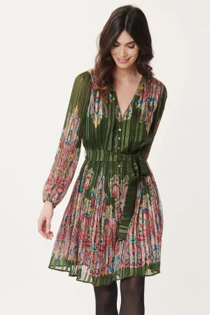 Albertine plisse Dress - Olive