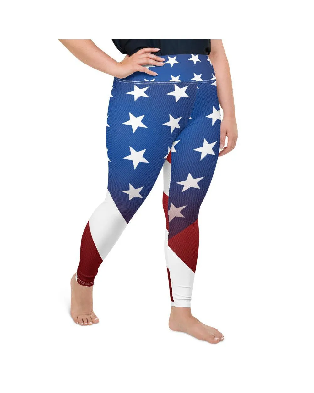 American Flag Plus Size Leggings