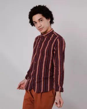 Barre Flannel Regular Shirt Orange