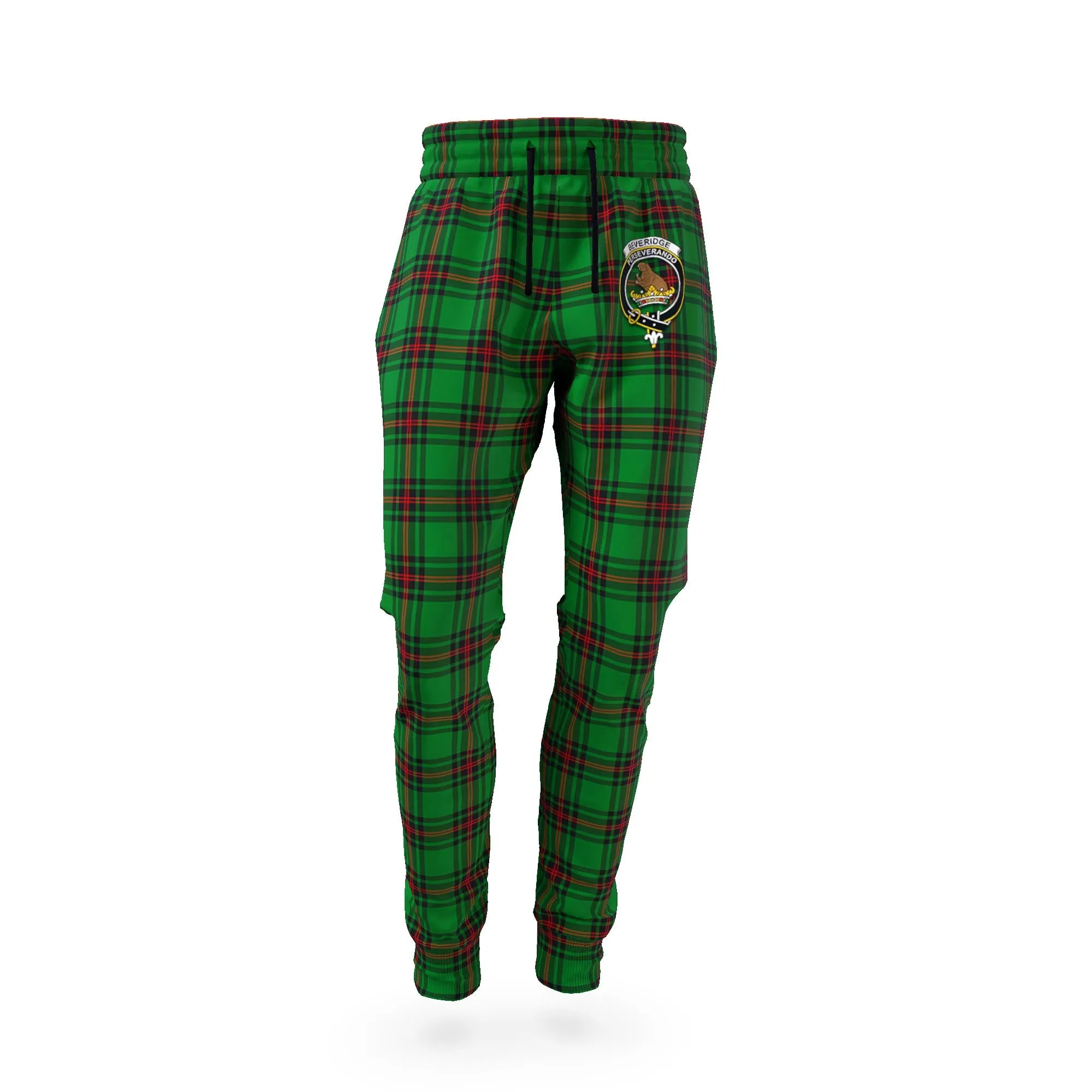 Beveridge Tartan Joggers Pants with Family Crest