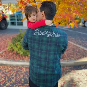 DadVibes Plaid Button Down Flannel (Blue/Green)