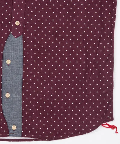 Dagger Shirt Wine Polka Dot