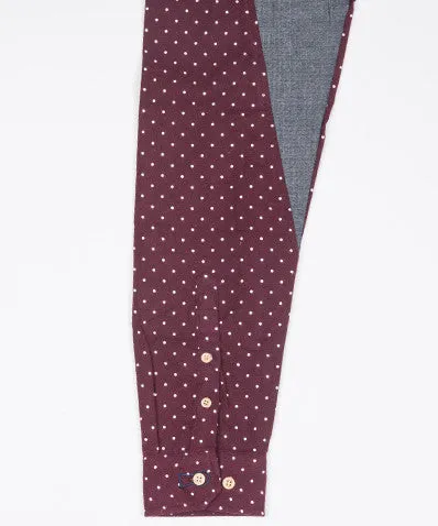 Dagger Shirt Wine Polka Dot