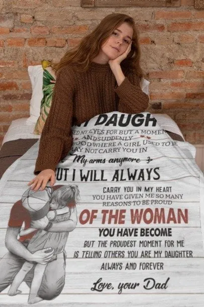 Emotional Dad and Daughter Blanket