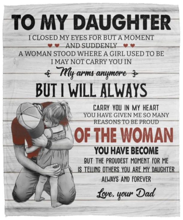 Emotional Dad and Daughter Blanket