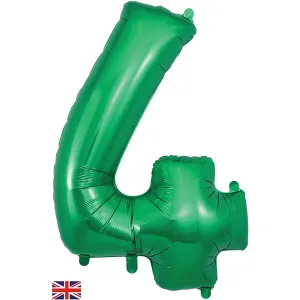 Green 4 Large Shape Number Balloon