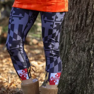 Greyscale and Maryland Flag / Yoga Leggings