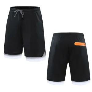 Gym Men's Sports Shorts 2 in 1 Safety Pocket Sexy Running Knickers Male Double Layer Breathable Fitness Training Pants