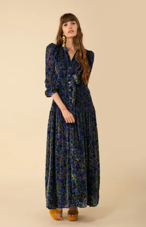 Heloise Velvet Burnout Maxi Dress