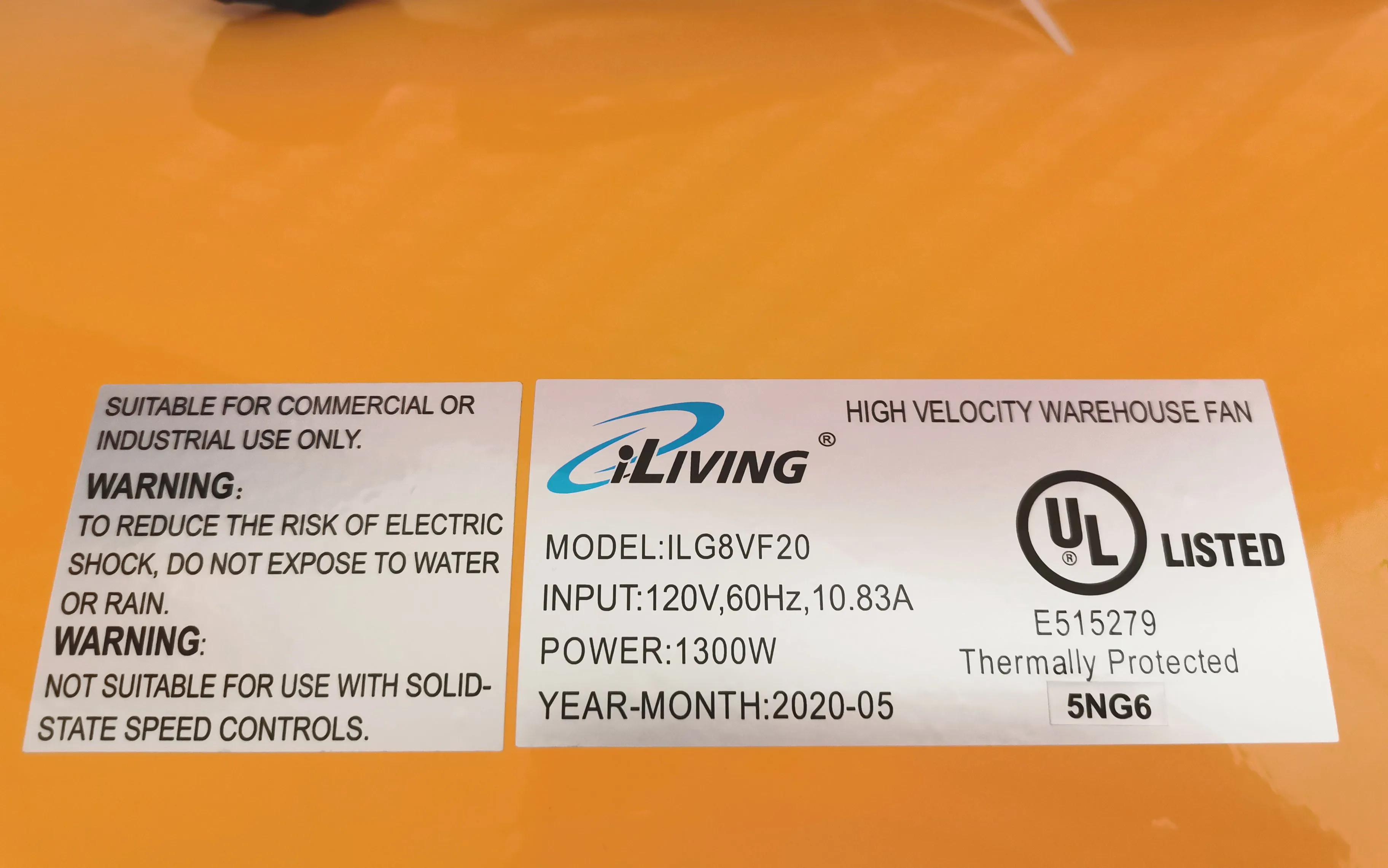 iLIVING - ILG8VF20 Utility High Velocity Blower, Fume Extractor, Portable Exhaust and Ventilator Fan, Air Ventilation with 6180 CFM, 1720 RPM (20 Inch)