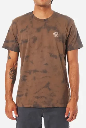 KATIN SUNFLOWER EMB TEE - GRAVEL TIE DYE