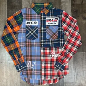 Kleep- flannel shirt w/heavy patch works (blue)