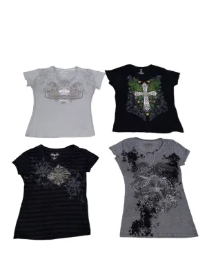 Ladies Affliction Style T-shirts Ellie - 10 pcs - 30/9/24