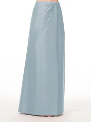 LIGHT BLUE TAFFETA SLIM WRAP SKIRT