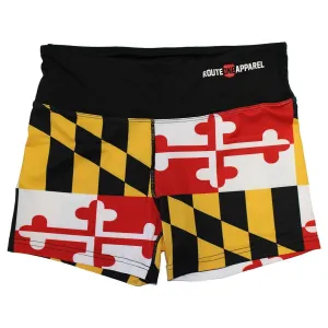 Maryland Full Flag with Black Waist Band / Stretch Shorts