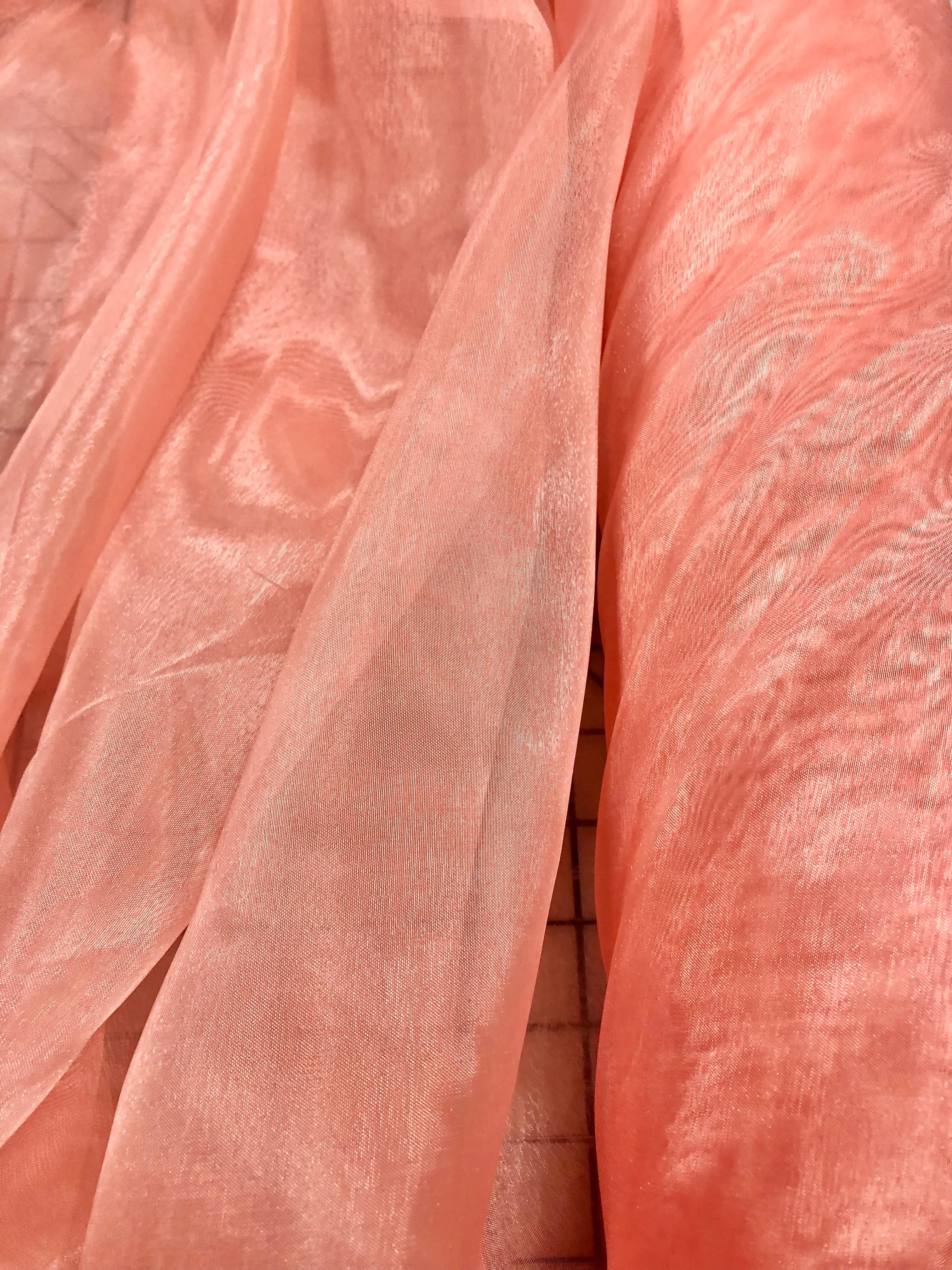 Mirror Organza - 58-60-inches Wide Peachy Coral