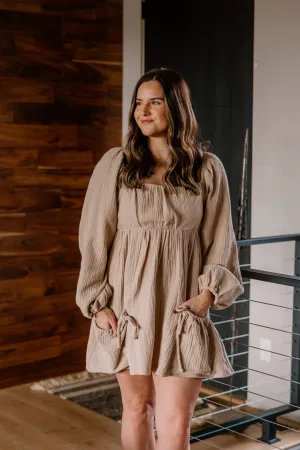 Palmer Tiered Mini Dress | Taupe