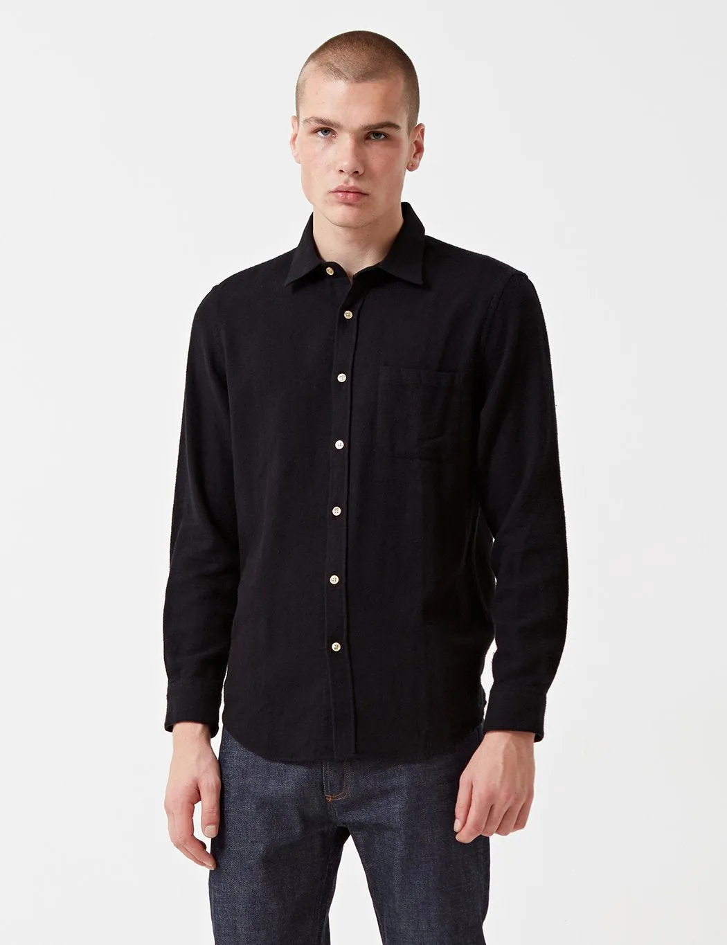 Portuguese Flannel Teca Shirt - Black