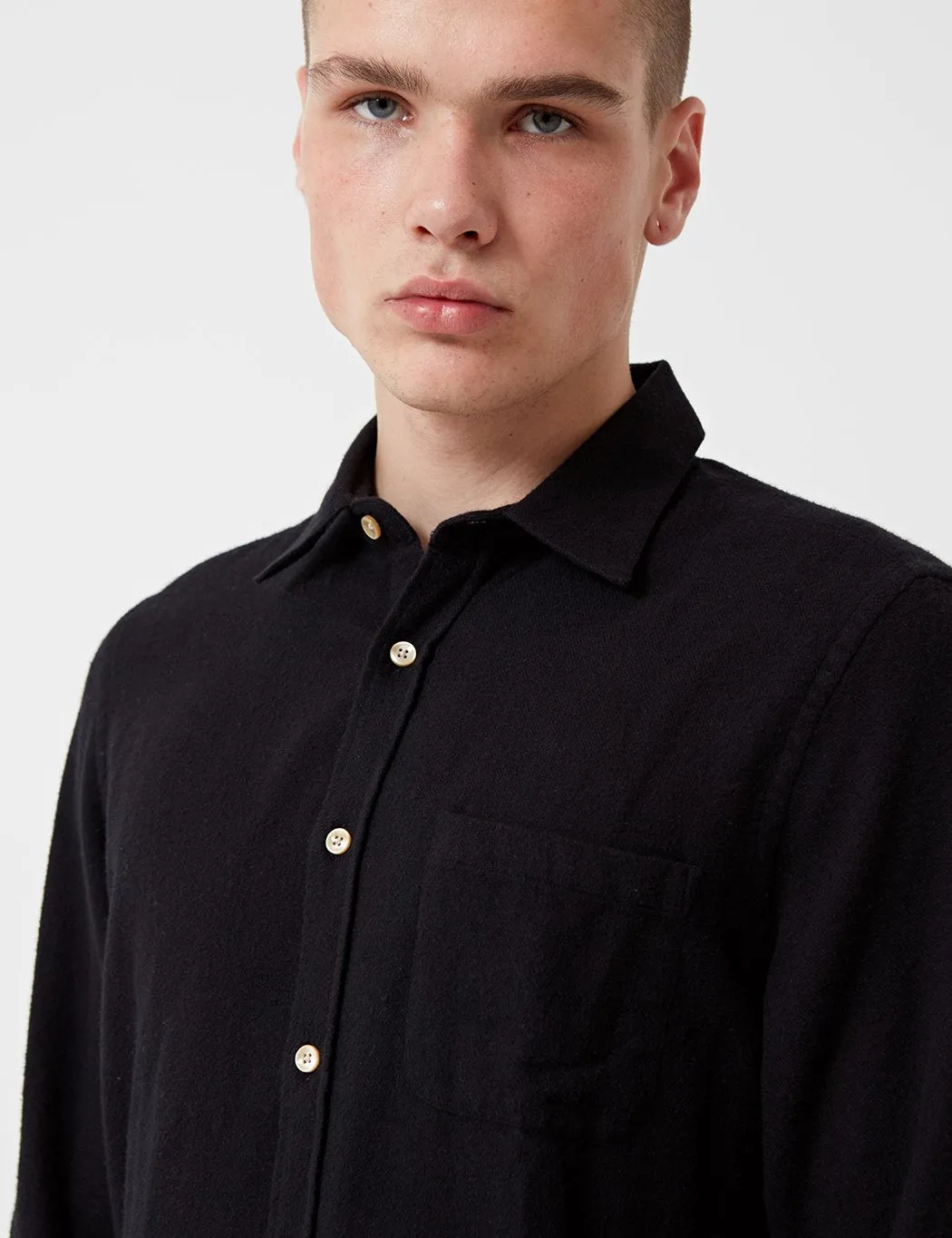 Portuguese Flannel Teca Shirt - Black