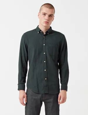 Green Portuguese Flannel Teca Shirt - Soft Textured Fabric