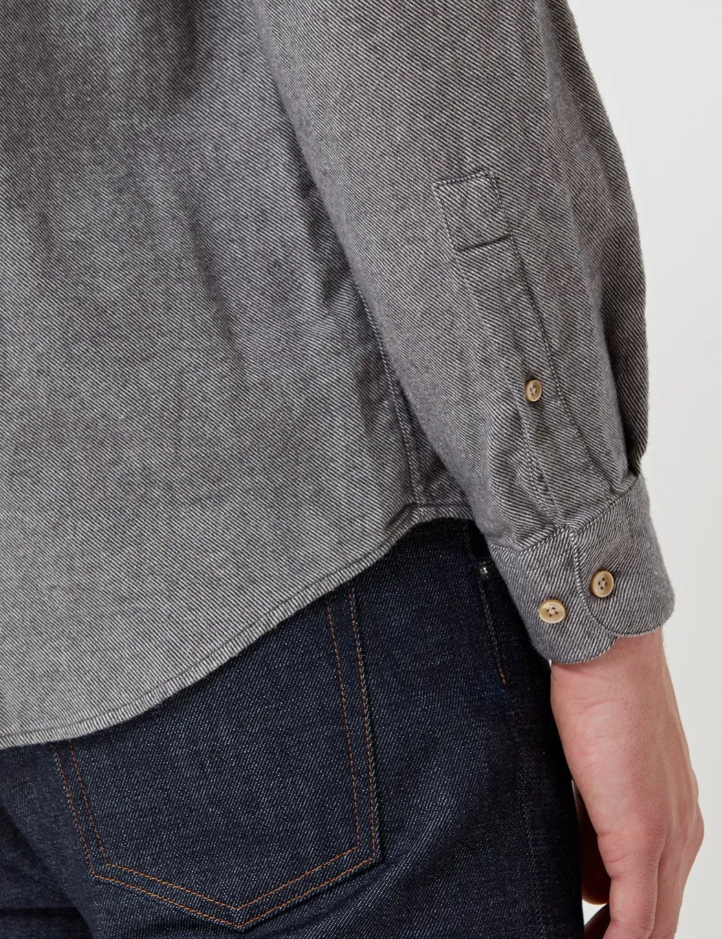 Portuguese Flannel Teca Shirt - Light Grey