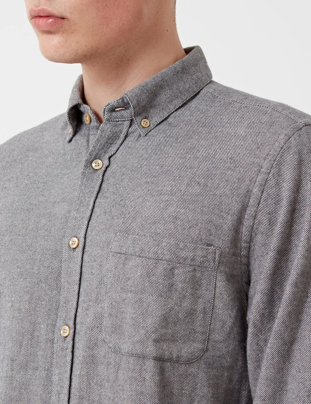 Portuguese Flannel Teca Shirt - Light Grey