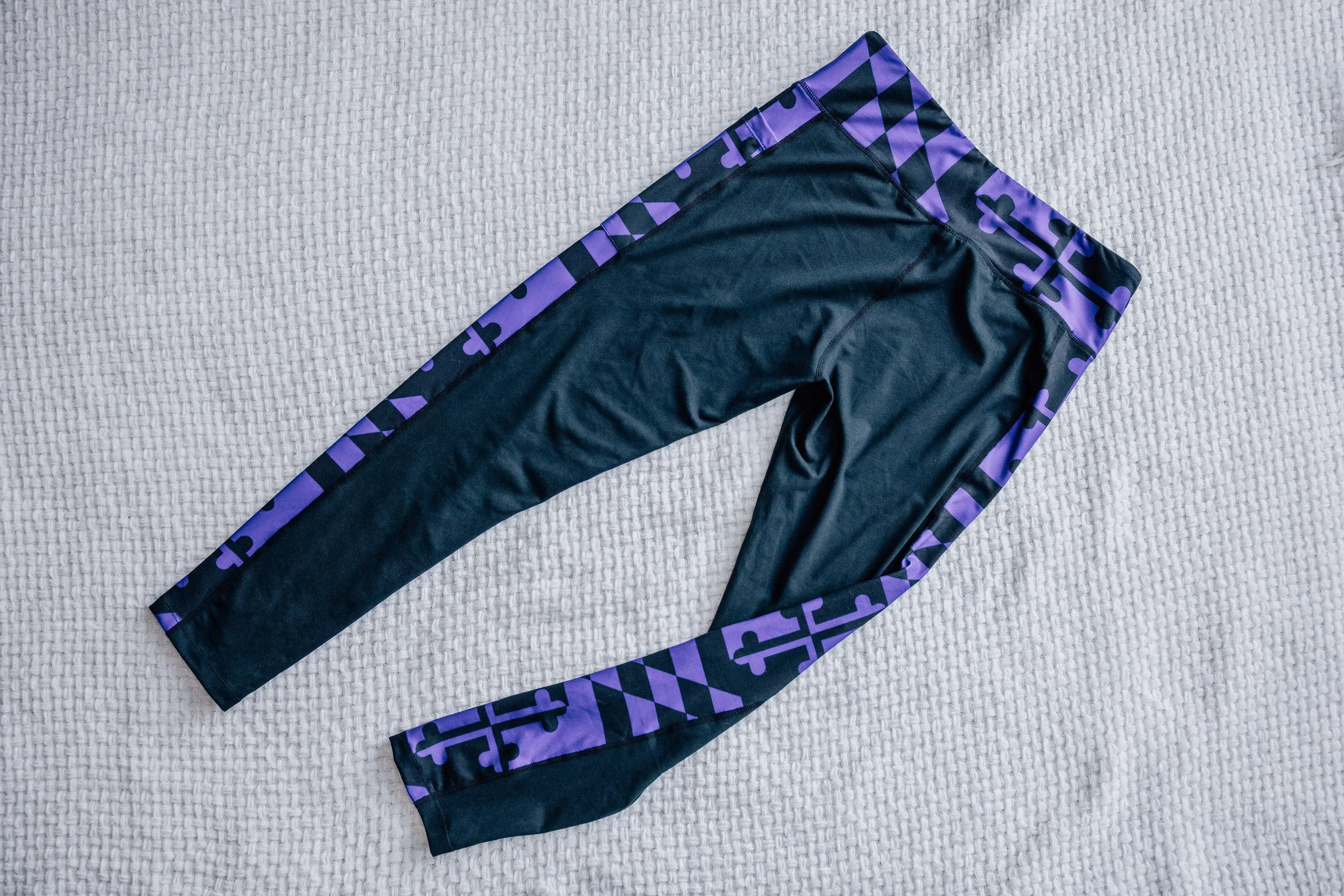 Purple & Black Maryland Flag / Yoga Leggings