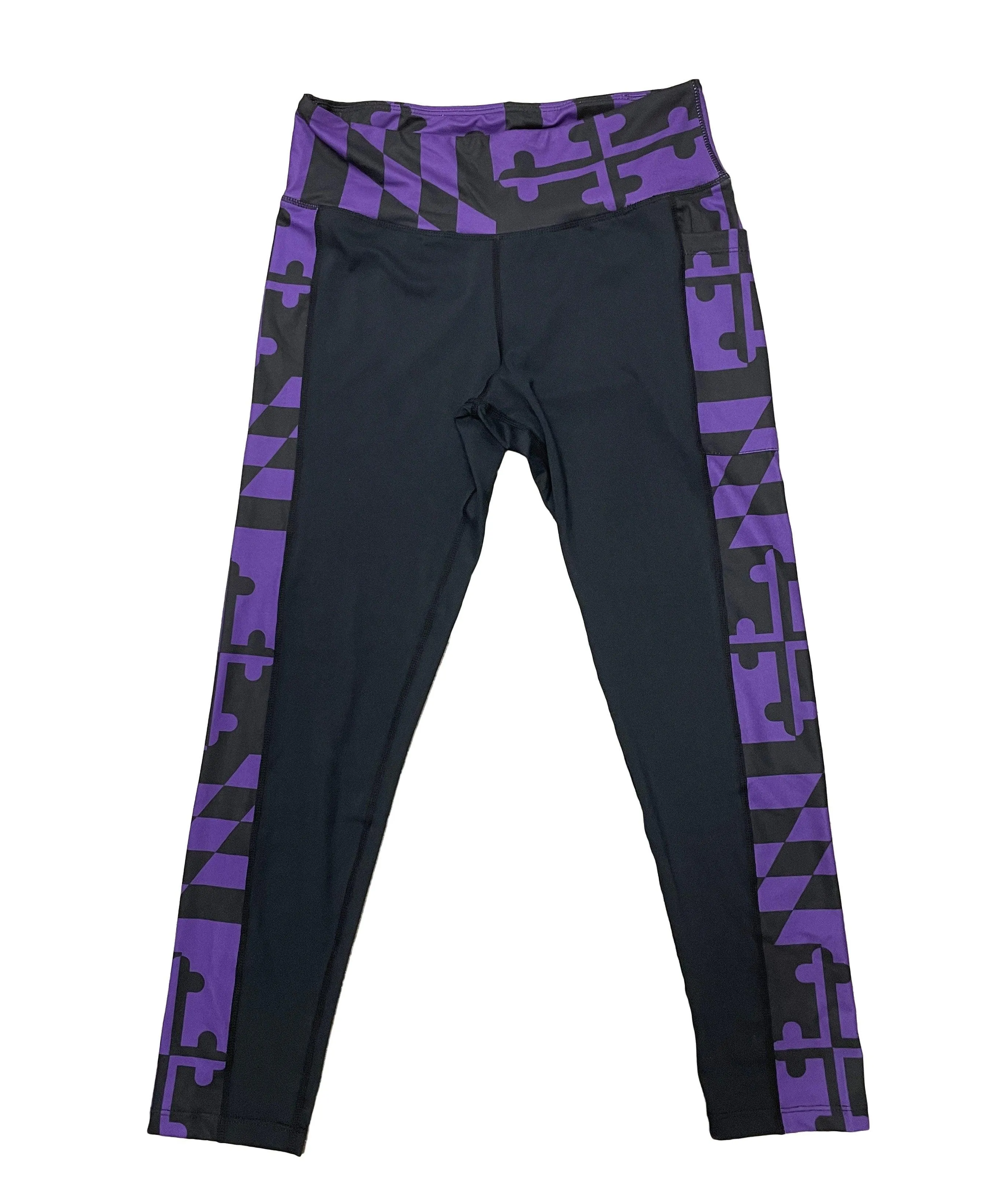 Purple & Black Maryland Flag / Yoga Leggings