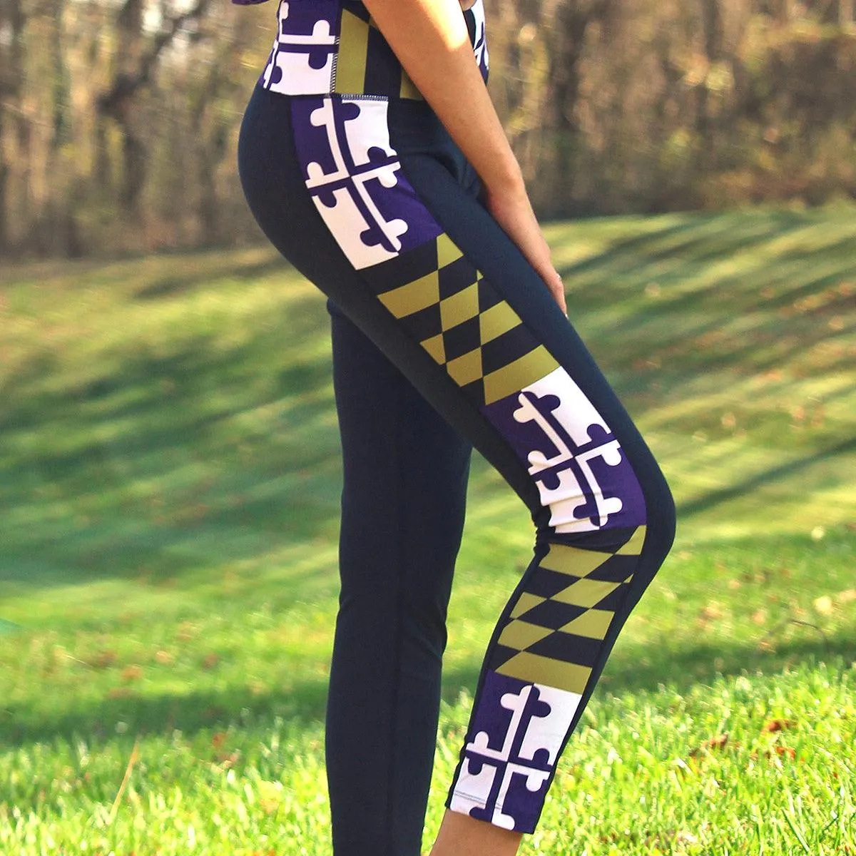 Purple & Gold Maryland Flag / Yoga Leggings