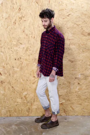 Red and Navy Chequered Flannel Shirt