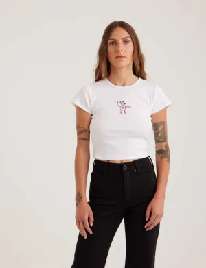 Roark Bear Icon Basquiat Tee - WHITE