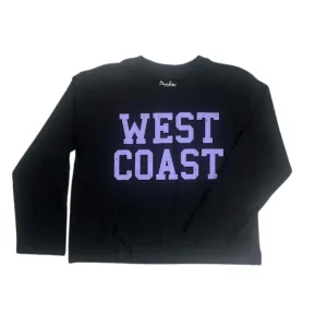 Sun Diego Long Sleeve West Coast Crop Tee - Blacklavender