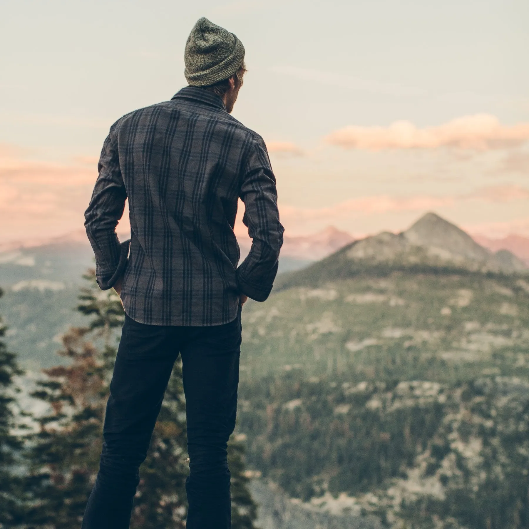 The Crater Shirt in Charcoal & Navy Plaid