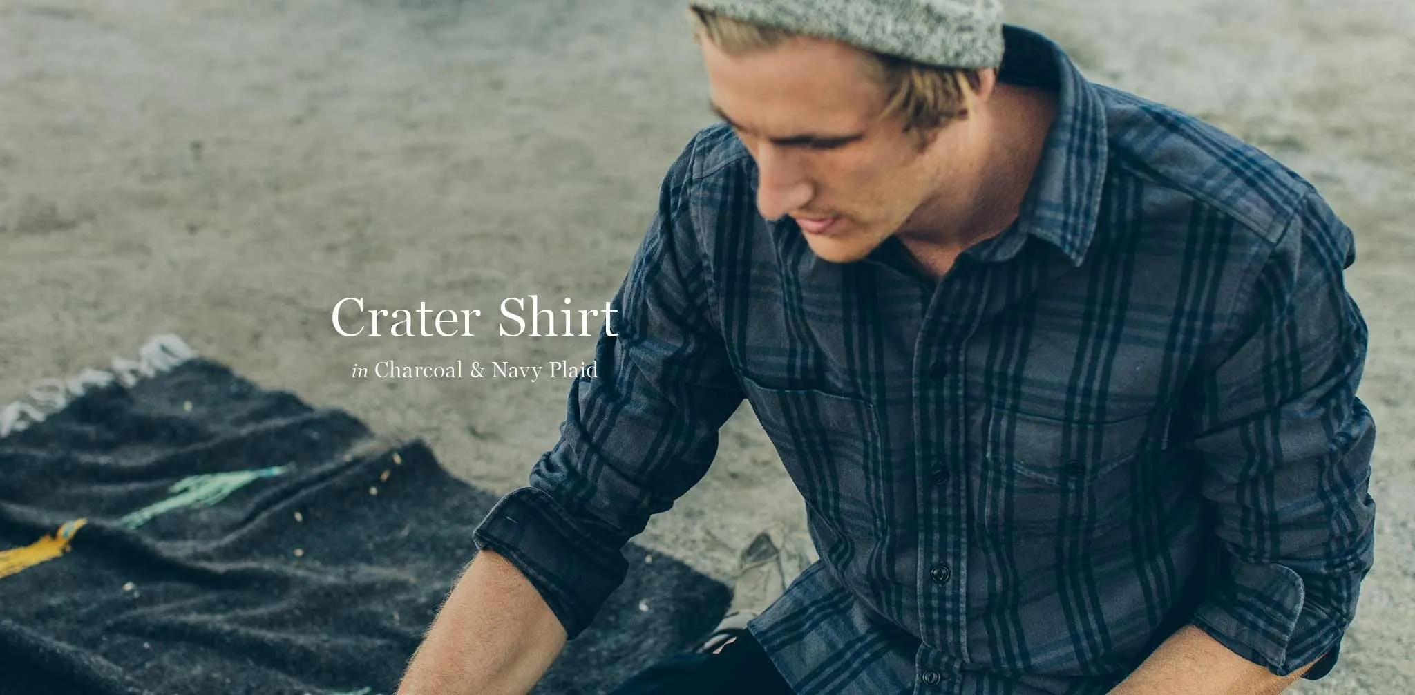 The Crater Shirt in Charcoal & Navy Plaid