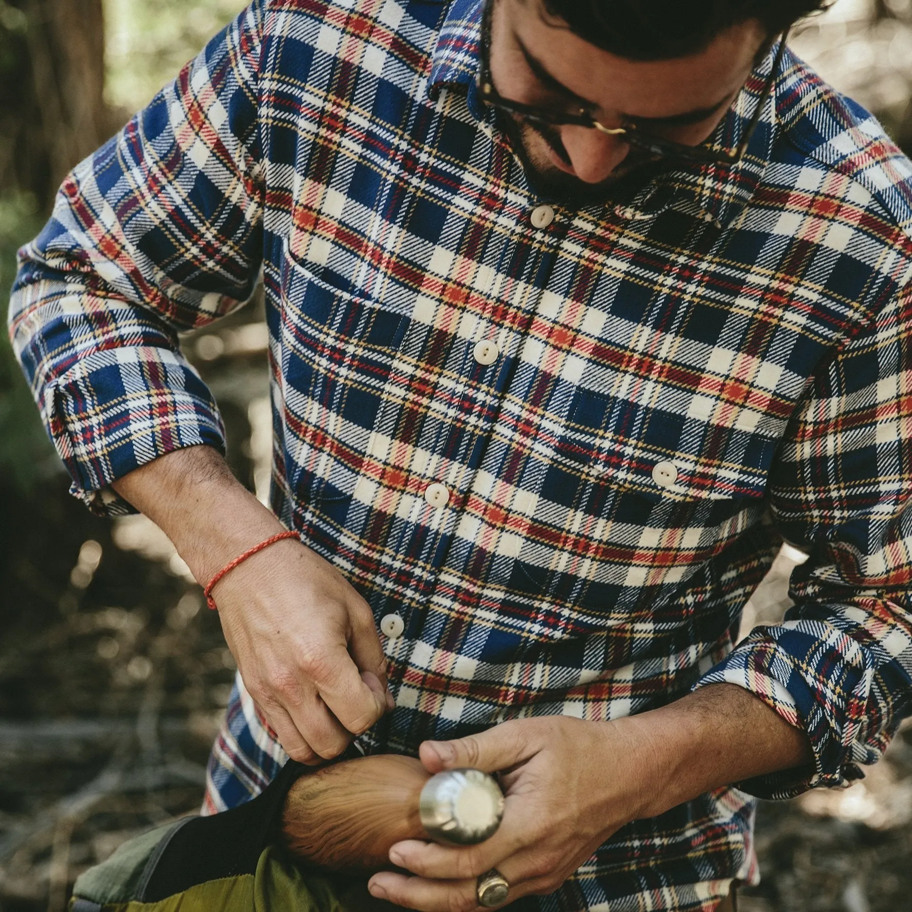 The Crater Shirt in Navy Plaid