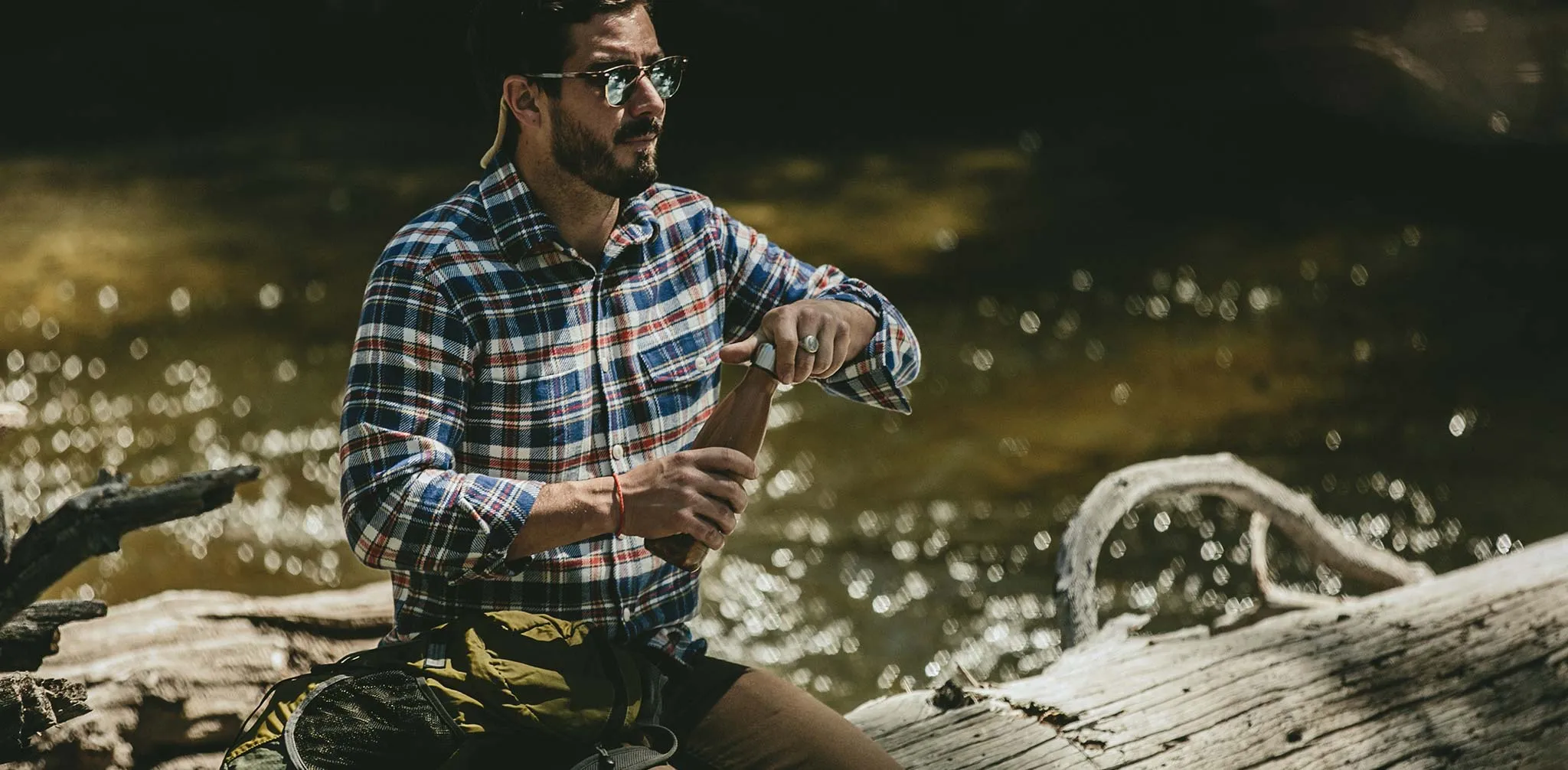 The Crater Shirt in Navy Plaid