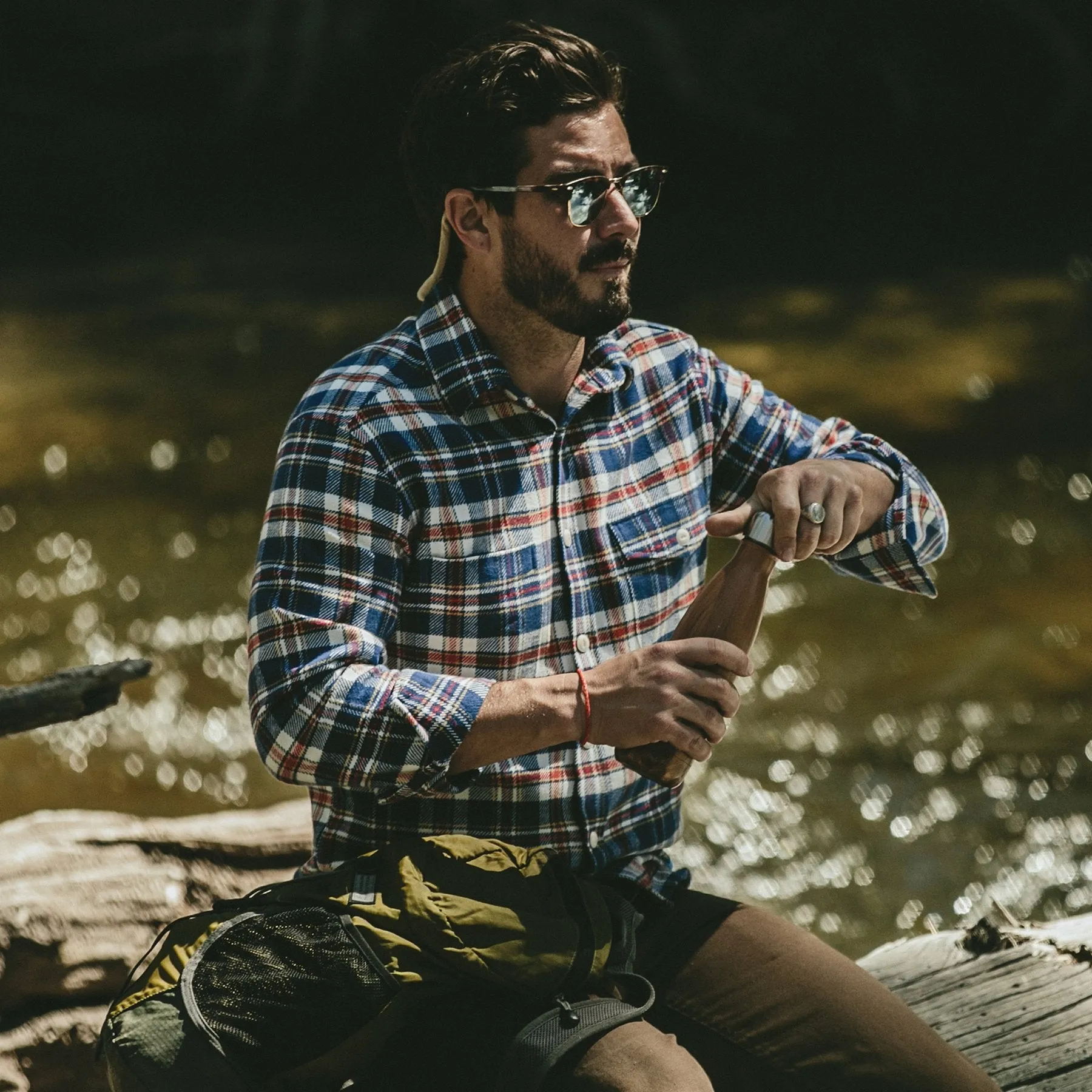 The Crater Shirt in Navy Plaid