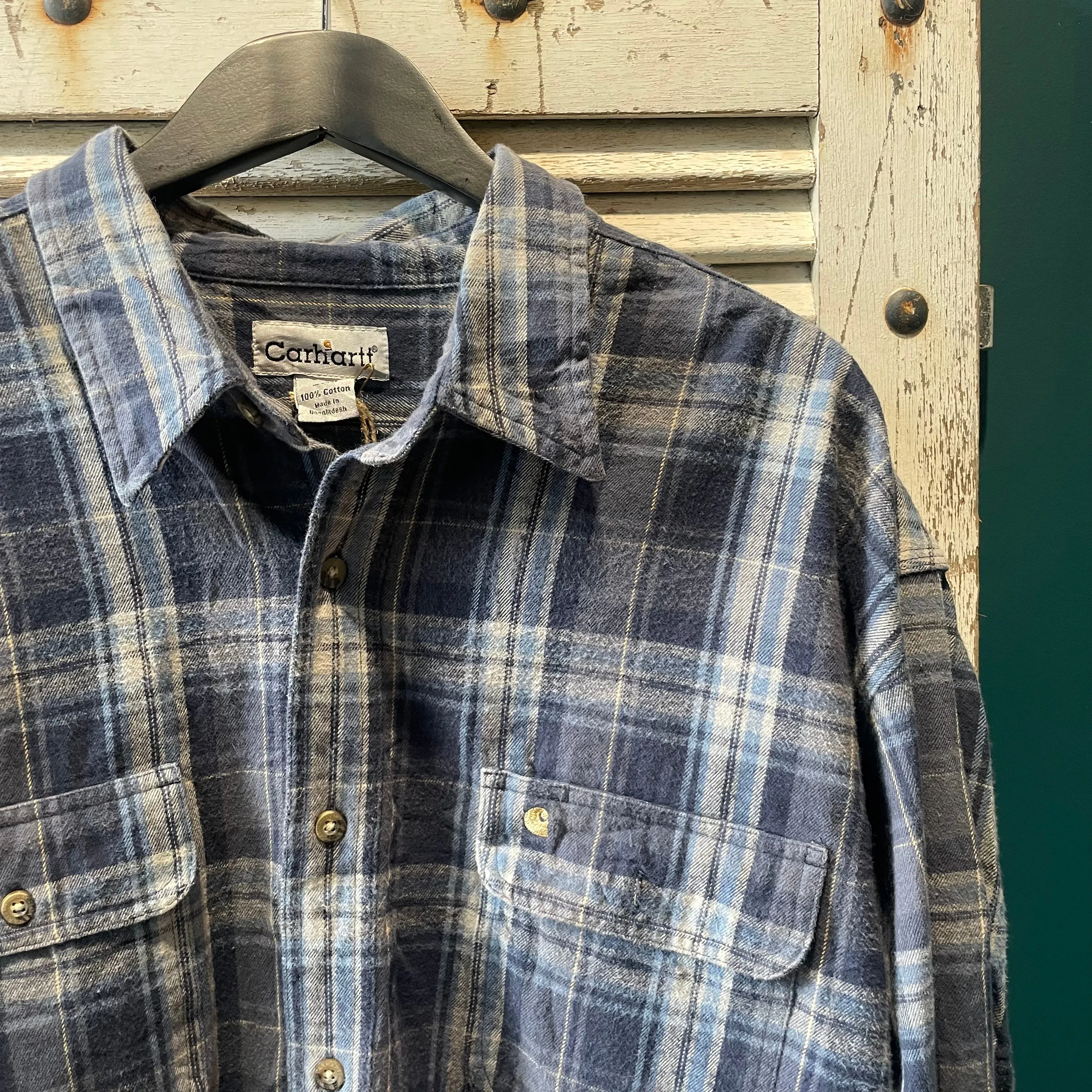 Vintage Carhartt Check Flannel Shirt in Blue