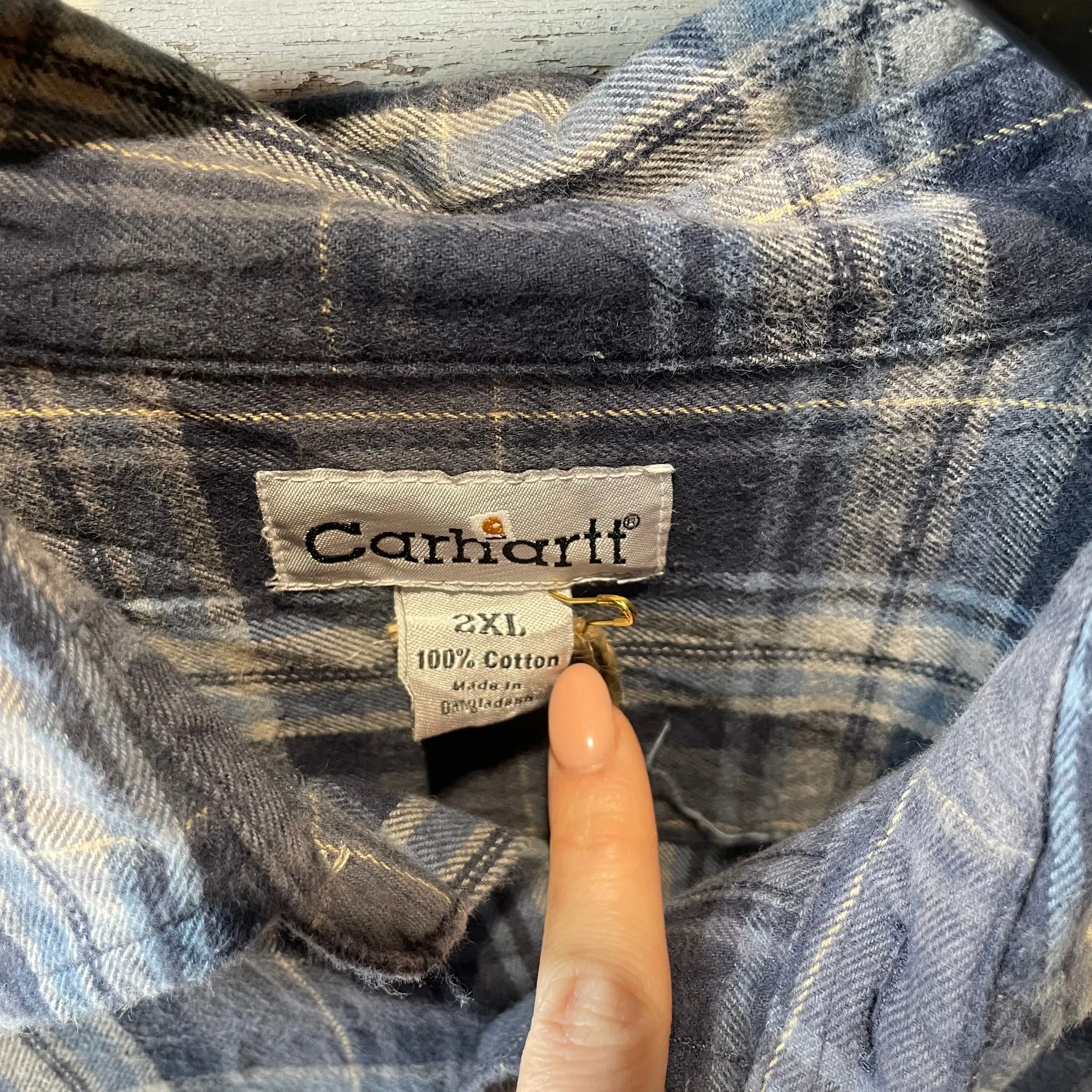 Vintage Carhartt Check Flannel Shirt in Blue