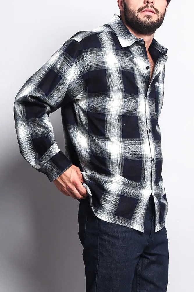 Western Casual Plaid Long Sleeve Button Up Shirt