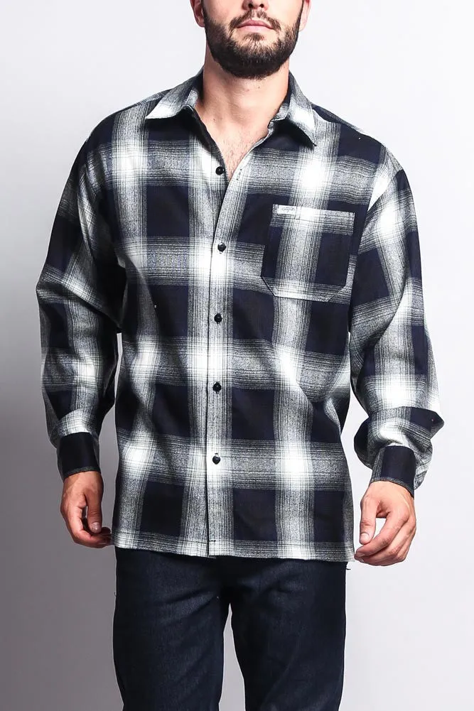 Western Casual Plaid Long Sleeve Button Up Shirt